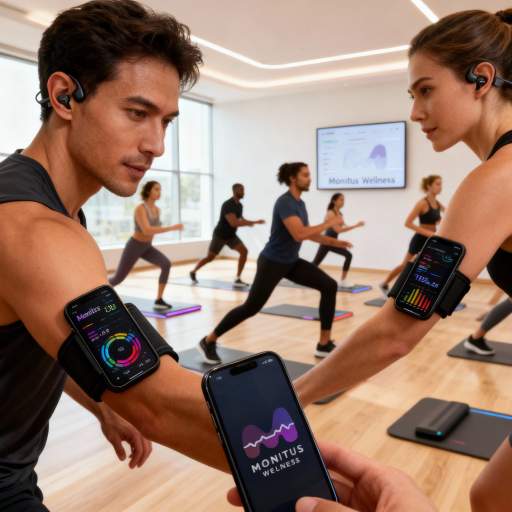 Live fitness class with Monitus technology